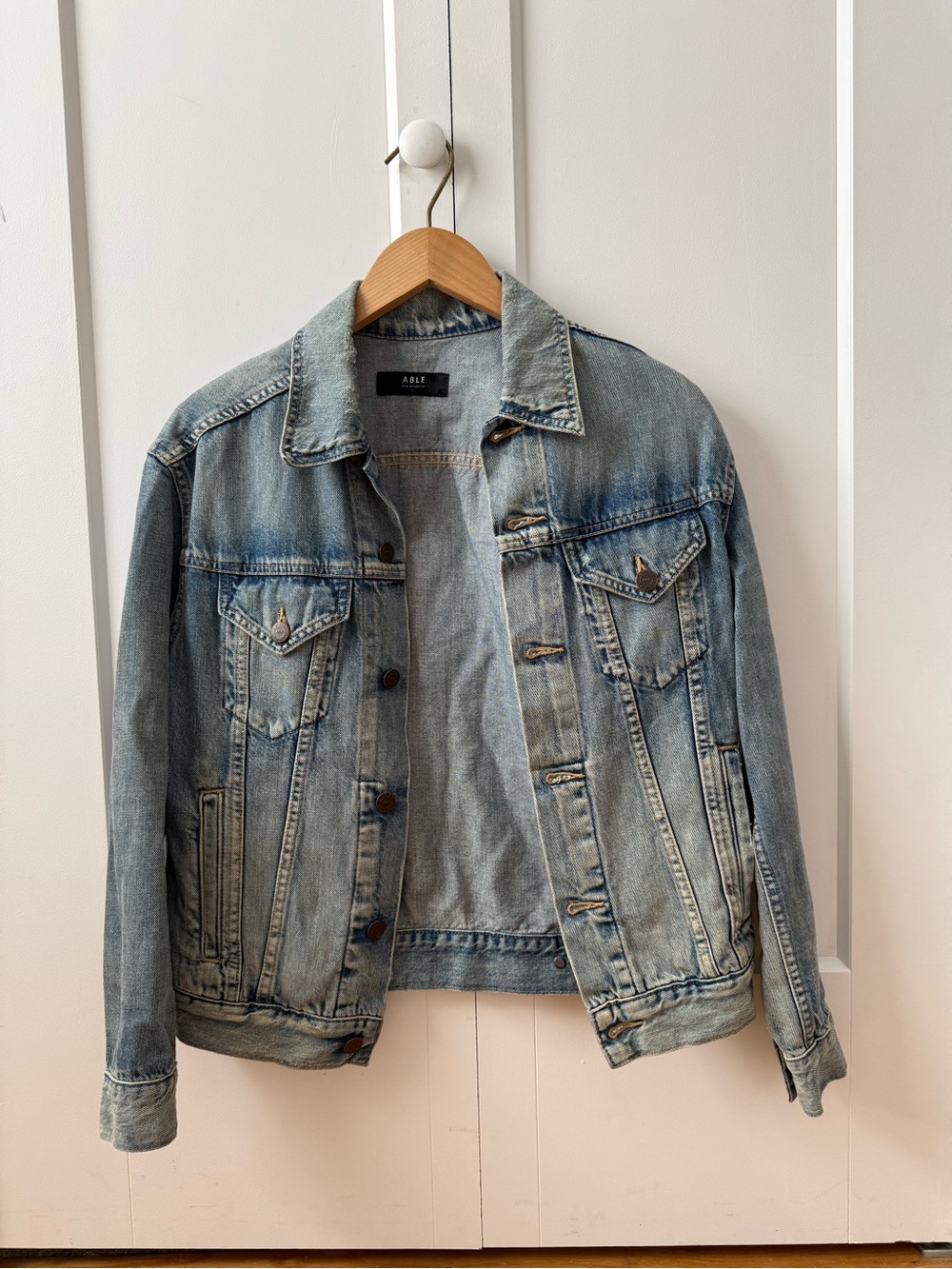 Able Light Wash Denim Trucker Jacket
